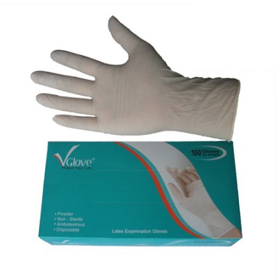 KH-Găng tay y tế VGLOVE (Có bột) Size L ( 5.0 gr - 240 mm)